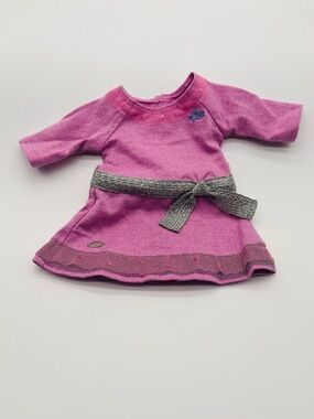 American Girl 18" Pink Lilac Doll Dress Gray Knit Truly Me